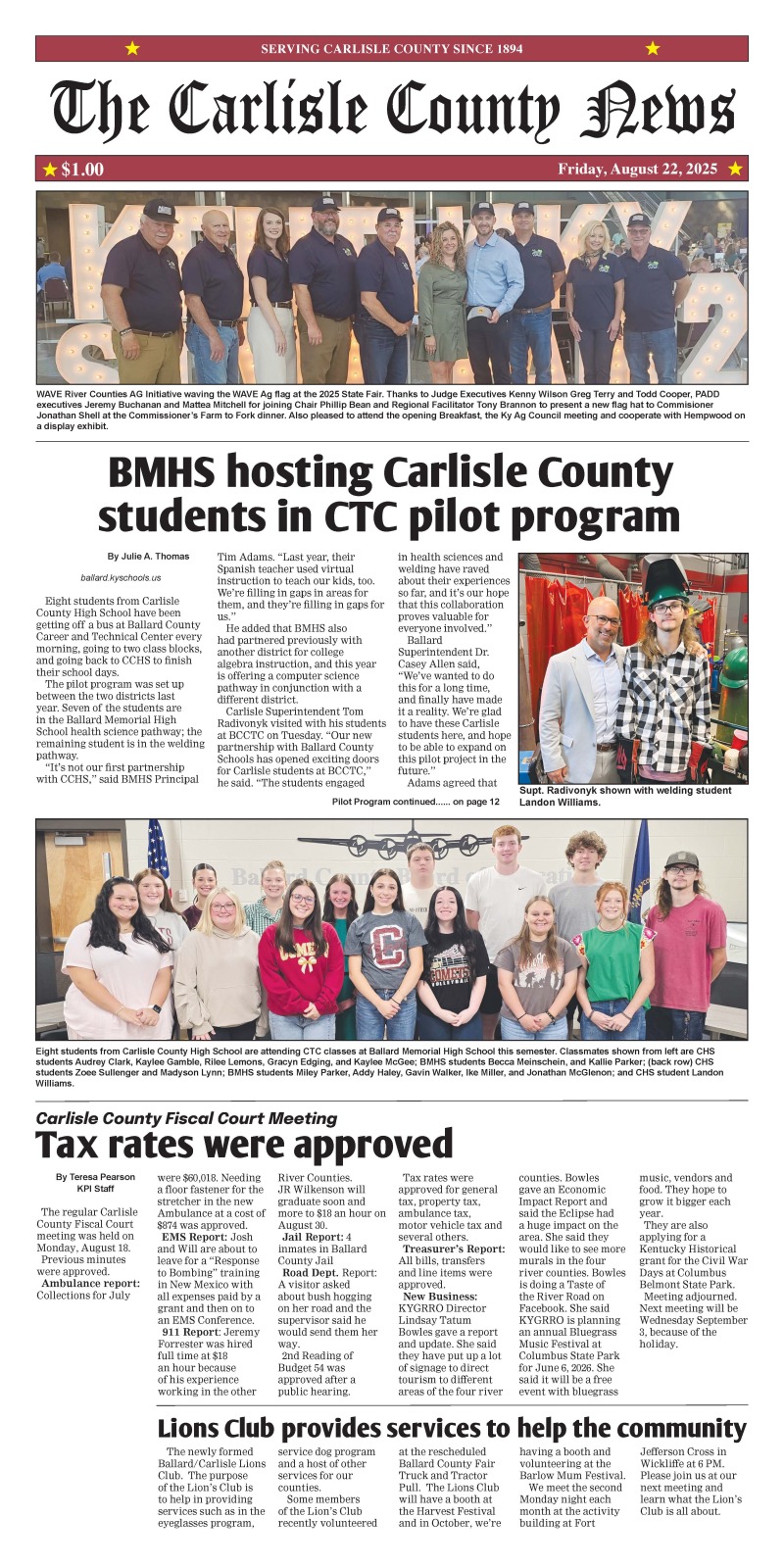 Carlisle County News 8-22-25