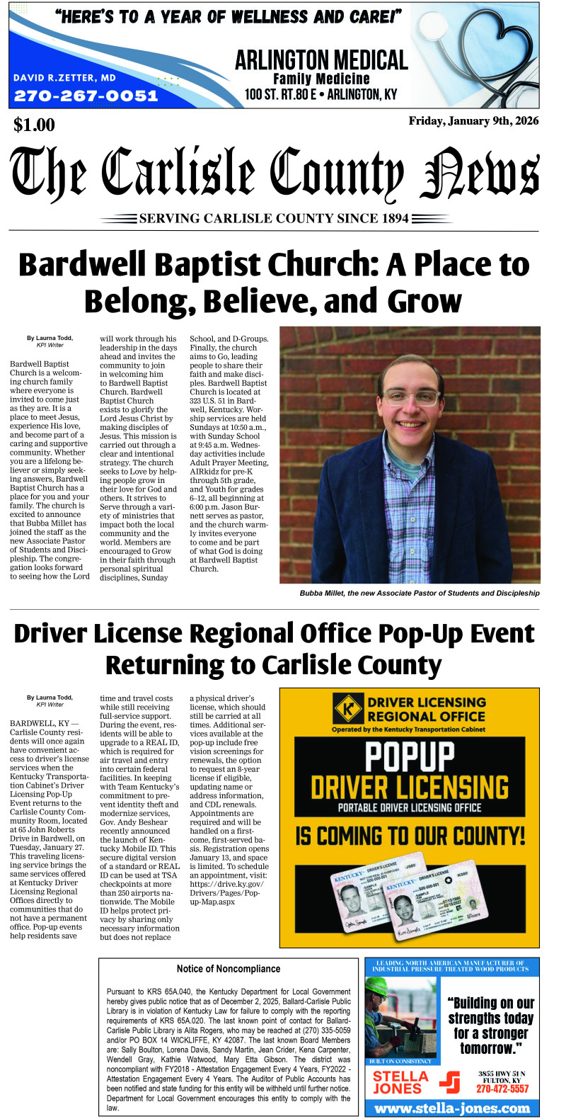 Carlisle County News 1-9-26