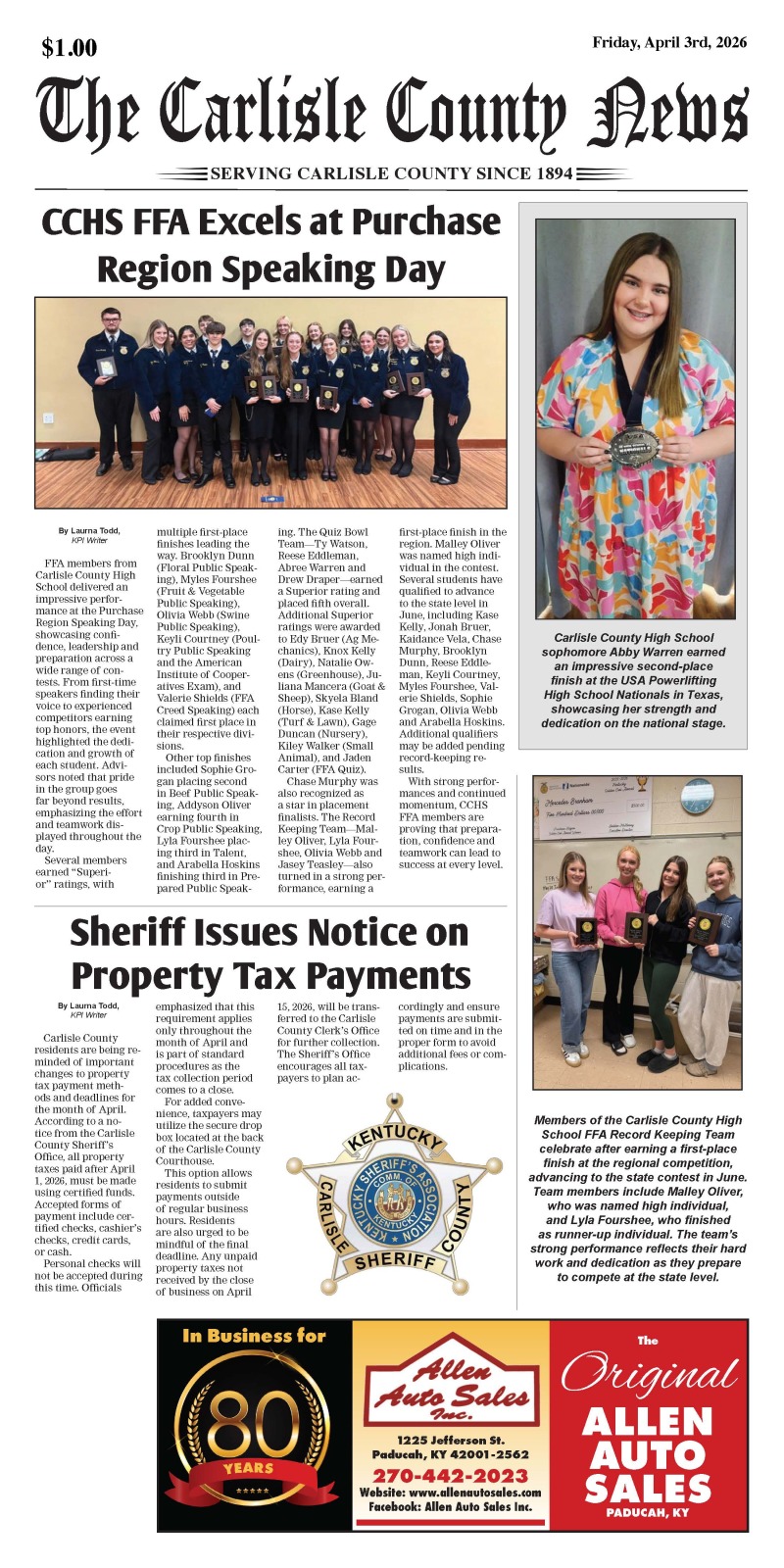 Carlisle County News 4-3-26