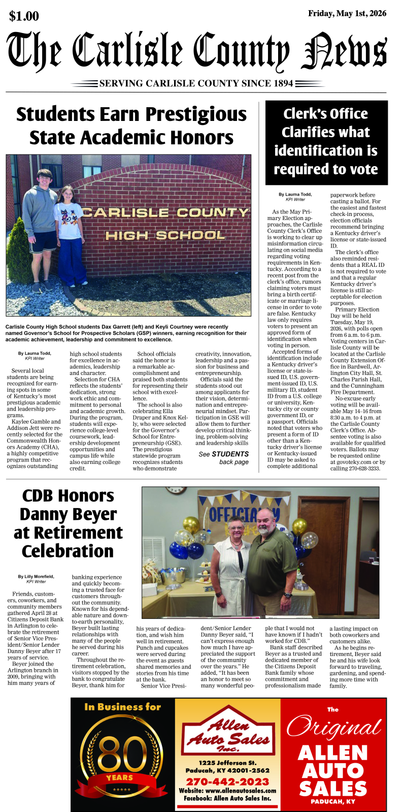 Carlisle County News 5-1-26
