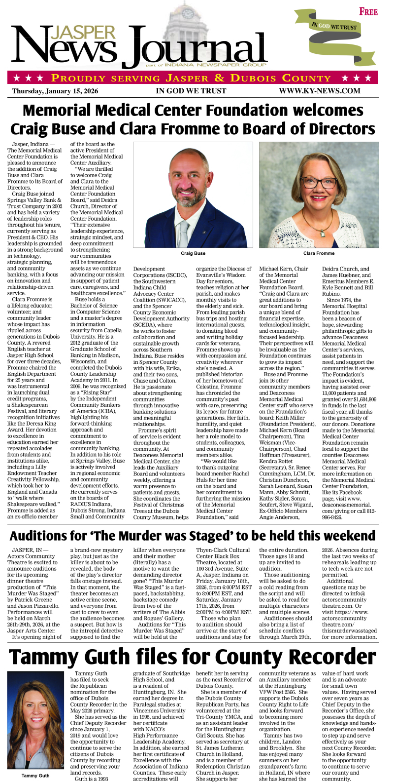 The Jasper News Journal 1-15-2026