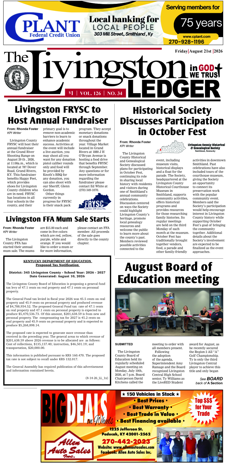 Livingston Ledger 8-21-26