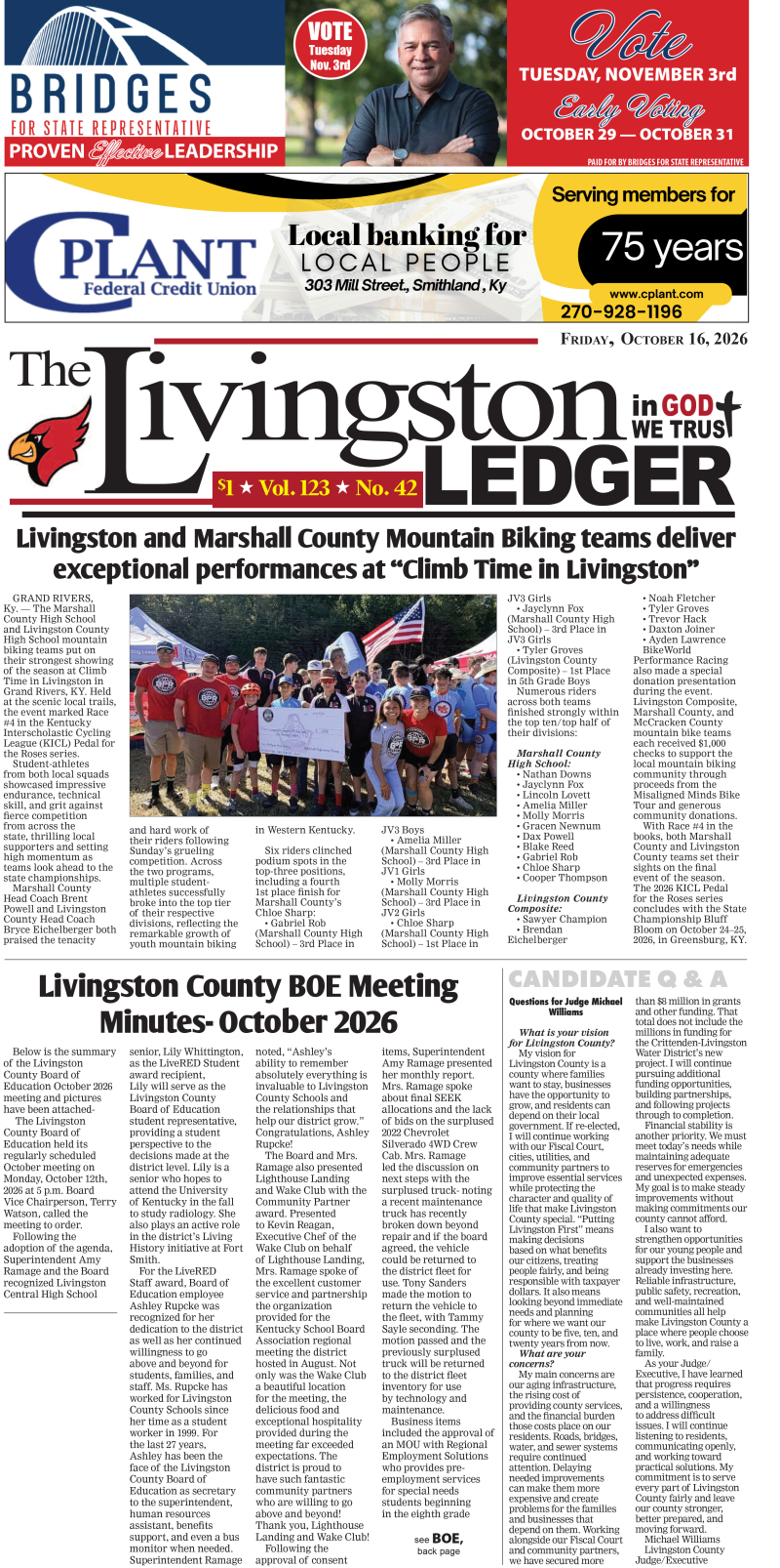 Livingston Ledger 10-16-26