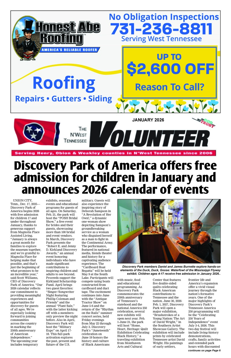 January Tennessee Volunteer 2026