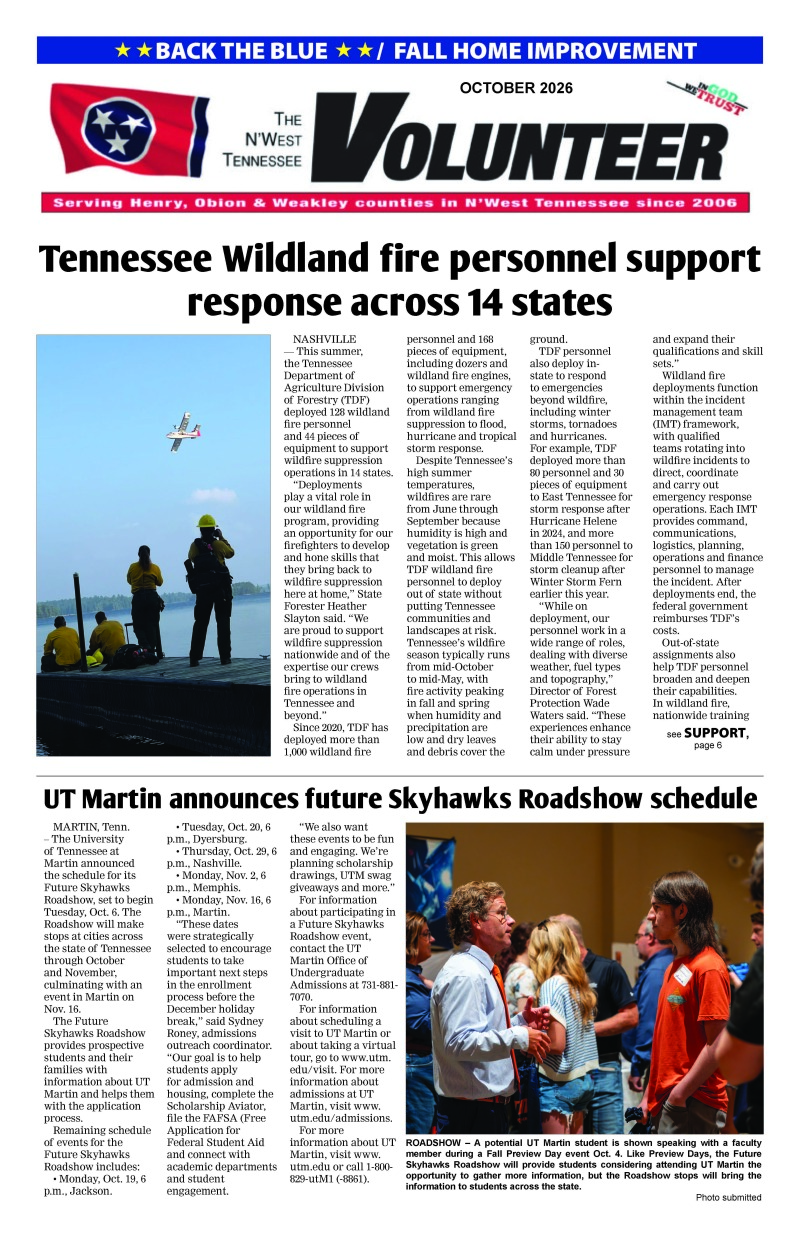 Tennessee Volunteer October 2026
